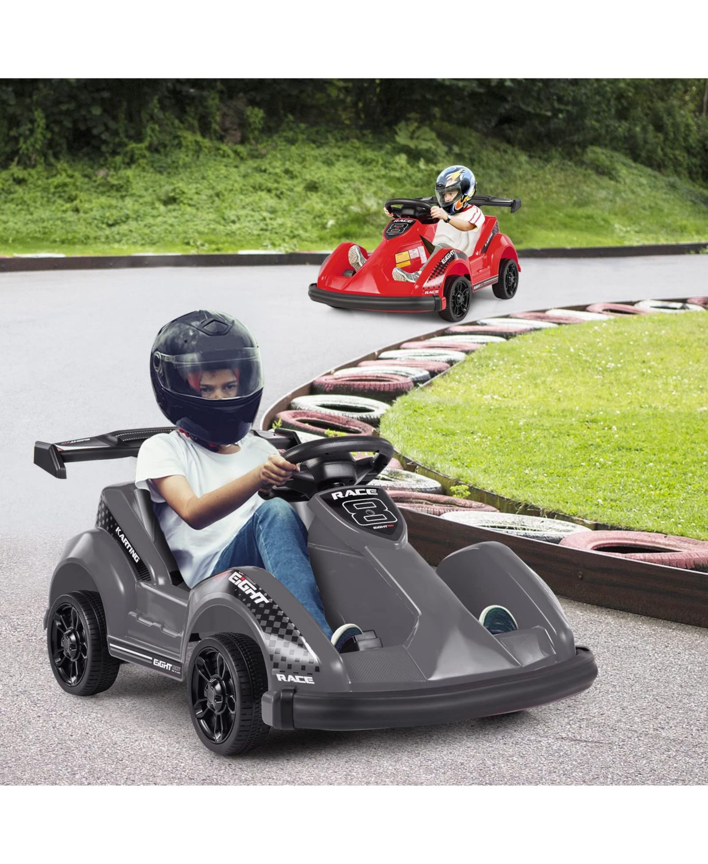 Детская игрушка Mecale 6V Kids Ride On Go Cart with Remote Control, Ages 3-7, цвет: Чёрный — фото 2