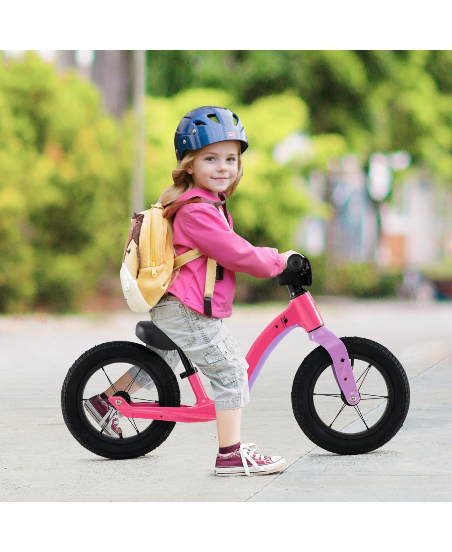 Детская игрушка Mecale 12-Inch Adjustable-Seat Rotatable-Handlebar Balance Bike, Ages 3+, цвет: Розовый — фото 2