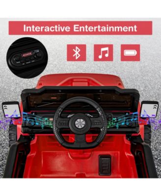 12V Kids Ride on Truck Car with Remote Control Threaded Wheels and 3 Speeds