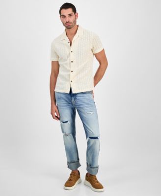 Men's Wesley Short Sleeve Crochet Camp Shirt