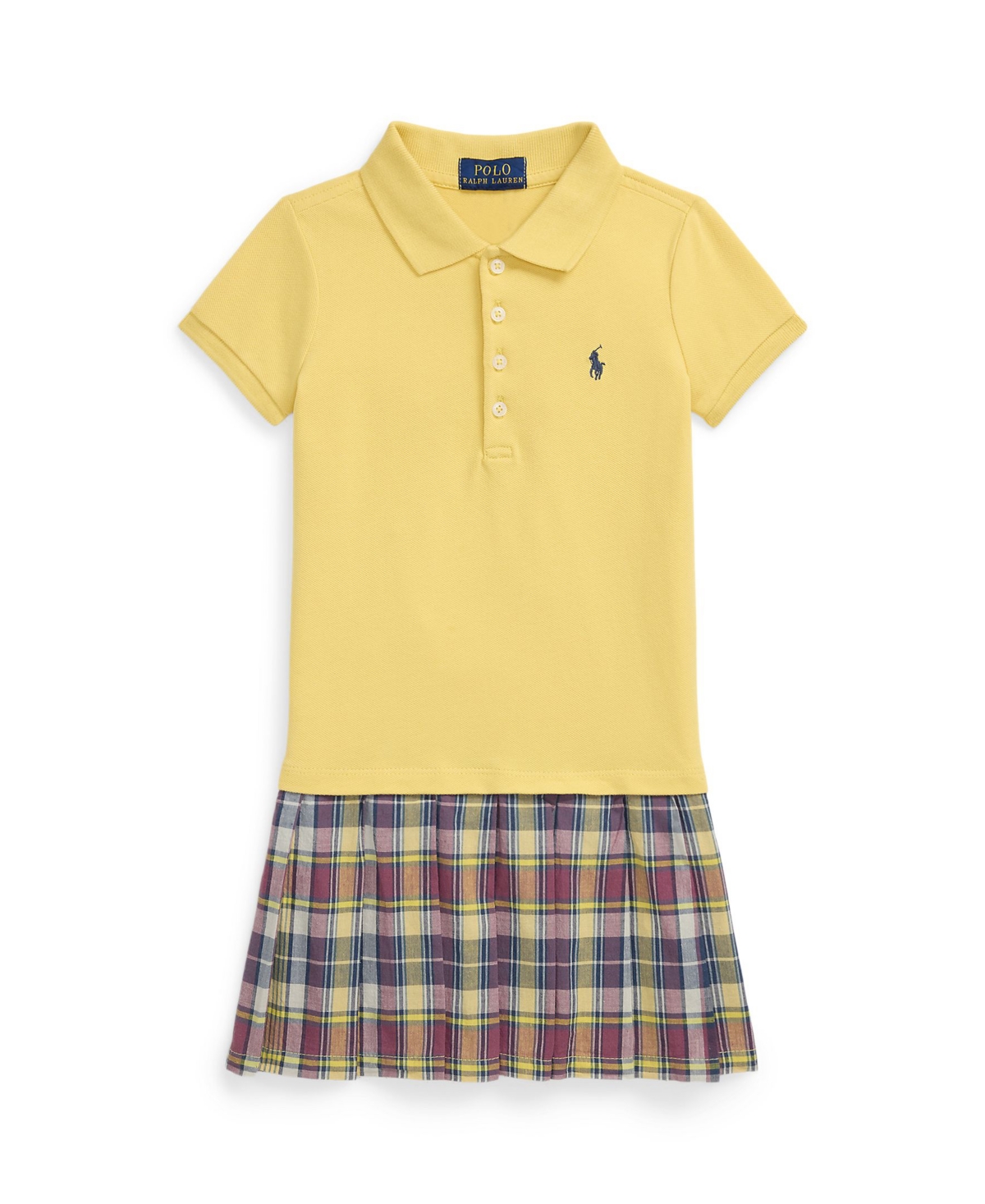 Polo Ralph Lauren Ralph Lauren Plaid-skirt Stretch Mesh Polo Dress