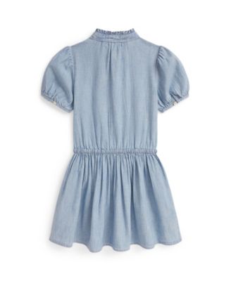 Toddler and Little Girls Indigo Chambray Dress