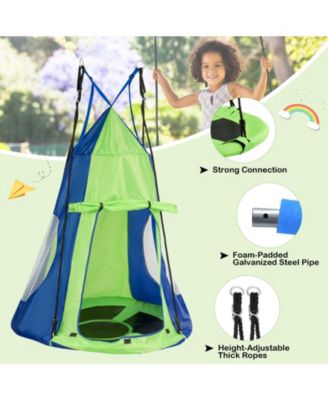 2-in-1 40 Inch Kids Hanging Chair Detachable Swing Tent