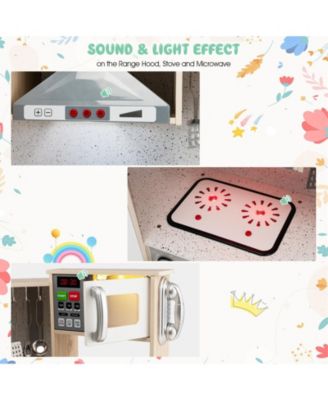 Kids Corner Wooden Kitchen Playset with Cookware Accessories