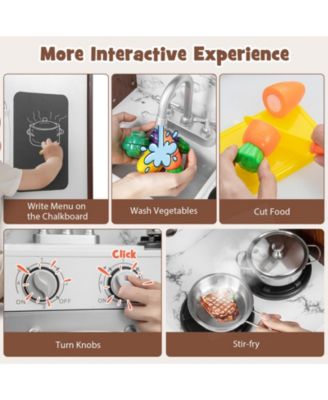 Kids Modern Toy Kitchen Playset with Attractive Lights and Sounds