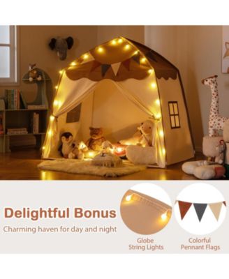 Kids Play Tent Bed Tent with String Lights Extra Large Playhouse Tent