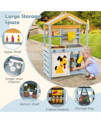 2 in 1 Wooden Mud Kitchen with Removable Water Box  and Storage Bag