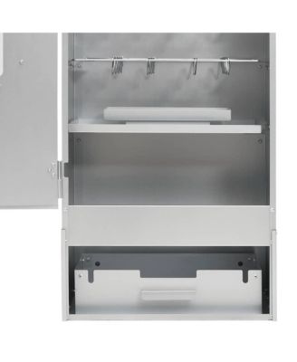 BBQ Oven Smoker with Wood Chips 17.5"x11.4"x43.3" Galvanized Steel
