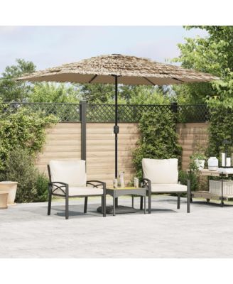Garden Parasol with Steel Pole Brown 118.1"x78.7"x98.4"