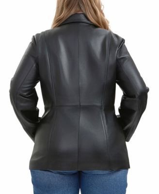 Plus Size Dana Leather Car Coat
