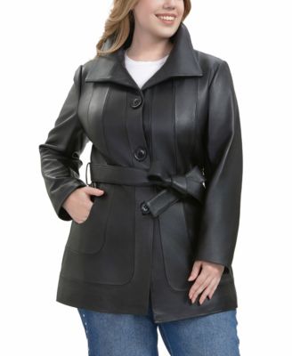 Plus Size Erika Leather Coat