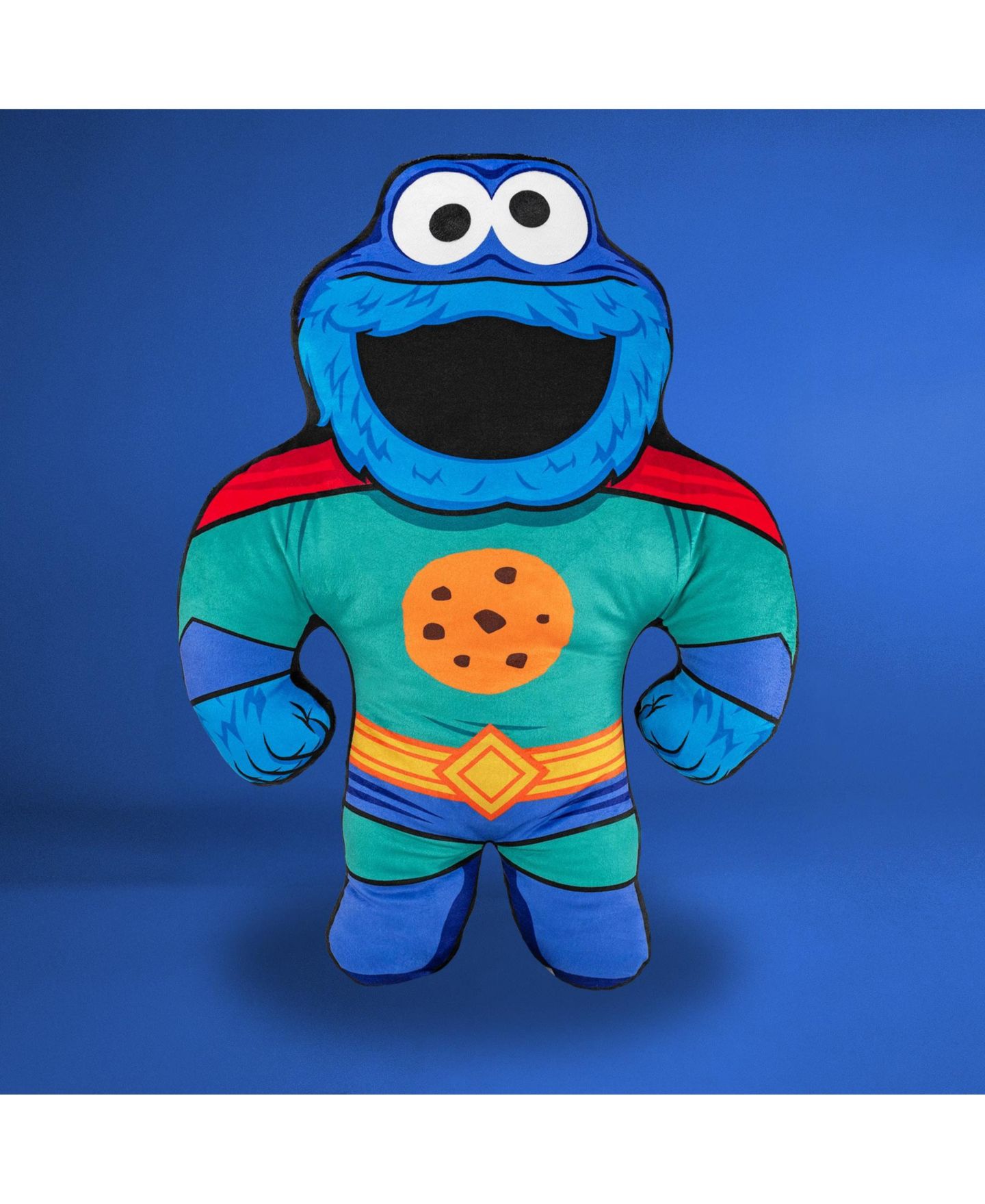 Детская мягкая игрушка Bleacher Creatures Cookie Monster Superhero 24" Bleacher Buddy Plush — фото 4