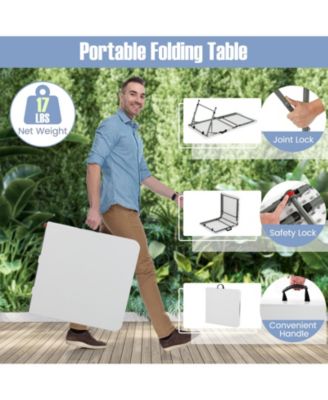 4 Feet Portable Camping Table with HDPE Tabletop and Metal Legs