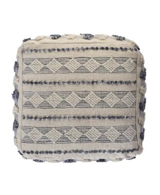 Wool Ottoman for Living Room Footrest and Cozy Home Decor