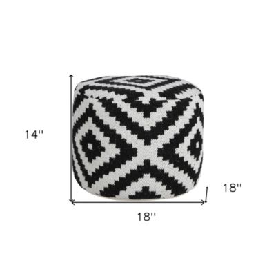 Upholstered Cotton Blend Ottoman for Bedroom Lounge and Home Accent