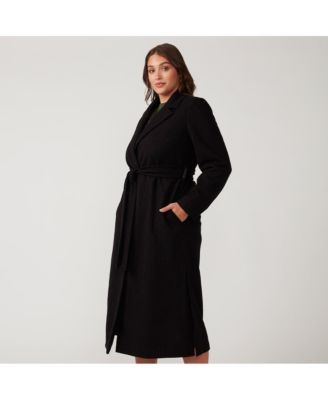 Plus Size Charmed Robe Black Long Below Knee Coat