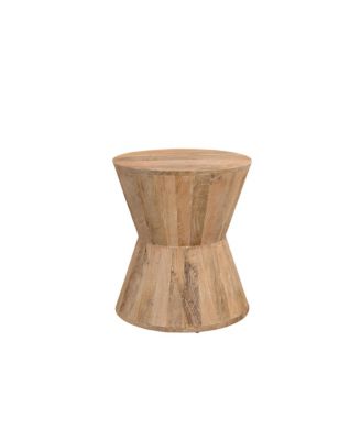 Farmhouse Round End Table in Solid Wood – Timeless Wooden Accent Table
