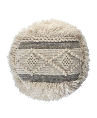 Round Wool Ottoman for Comfortable Footrest and Living Room Seating