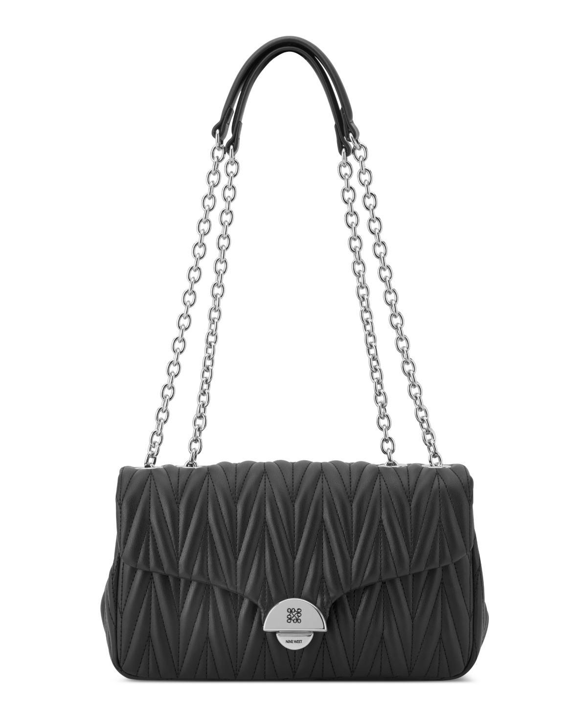 Jaslee Convertible Chain Flap Crossbody Bag - Black