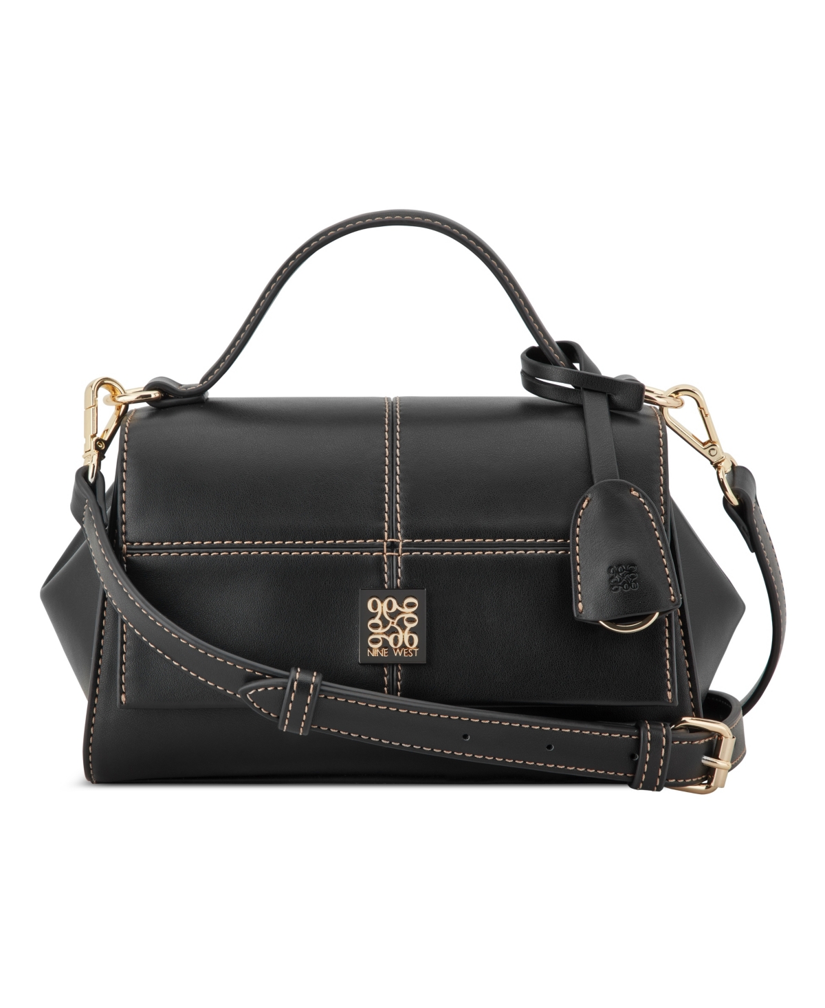 Nine West Paxtin Convertible Medium Crossbody Flap Bag In Black