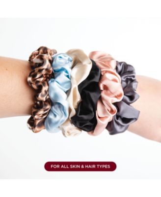 100% Silk Oversized Hair Scrunchies 6-Pack