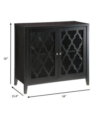 Two Glass Door Sideboard Cabinet with Adjustable Shelves