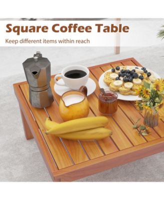 Outdoor 6 Pieces Acacia Wood Patio Sectional Furniture Set