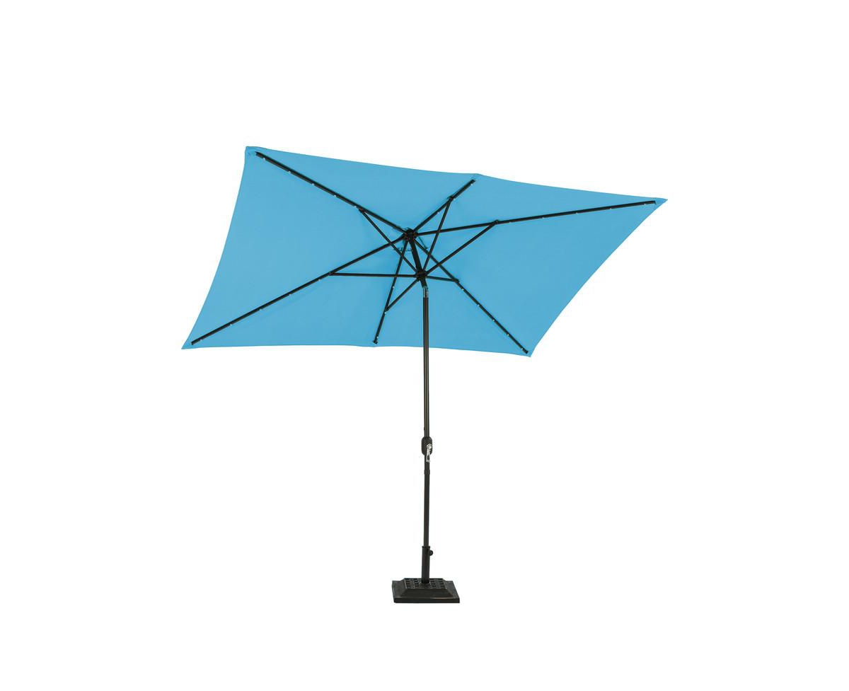 Rectangular Lighted Led Outdoor Market Umbrella - Red