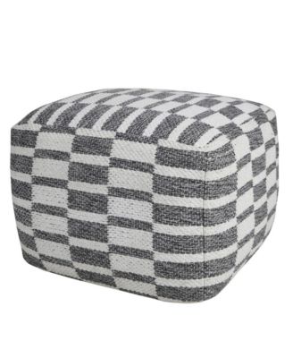 18" Grey 100% Cotton Ottoman