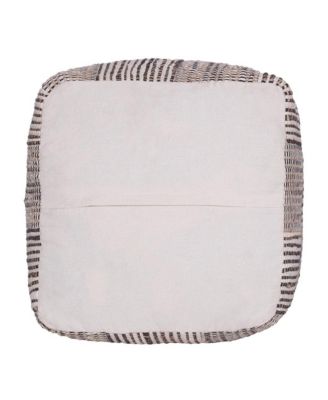 Geometric Cotton Pouf – Square Ottoman for Living Room Seating or Boho Style Accent