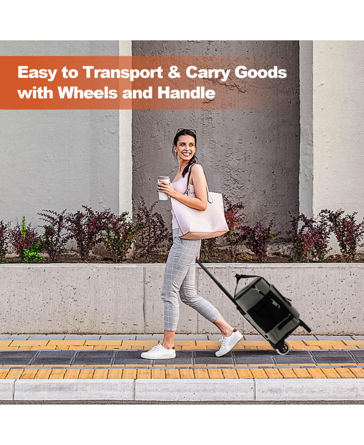 50-Can Large Leakproof Rolling Cooler with Detachable Bottom Plate