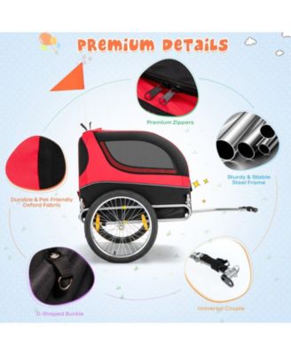 Dog Bike Trailer Foldable Pet Cart with 3 Entrances for Travel