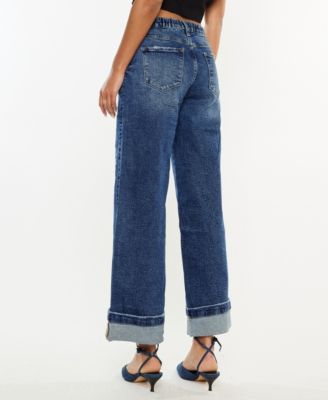 Women's High Rise Wide Leg Pull On Jeans