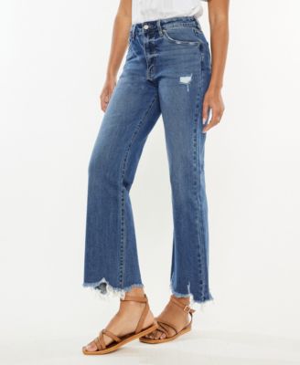 Women's High Rise Slim Wide Leg Pull On Jeans