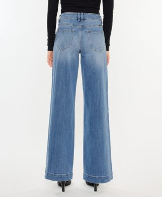 Women's High Rise Wide Leg Pull On Jeans