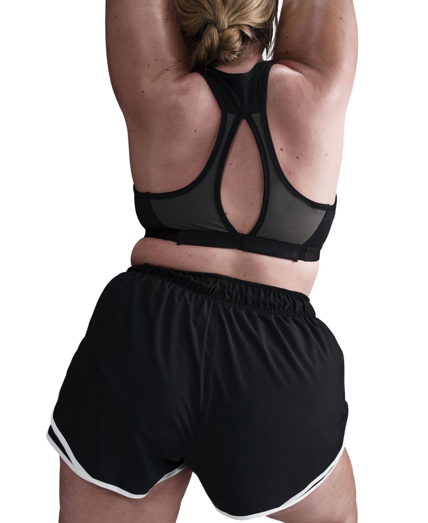 Женские шорты Nike Plus Size Tempo Dri-FIT Mid-Rise Brief-Lined Running, цвет: Чёрный / Белый — фото 3