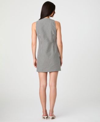 Women's Gingham Button-Front Mini Dress