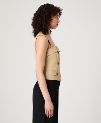 Women's Lightweight Cotton Sleeveless Trench Top