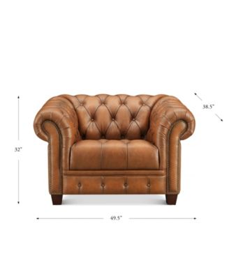 York 50" Top Grain Leather Armchair