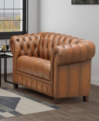 York 70" Top Grain Leather Loveseat