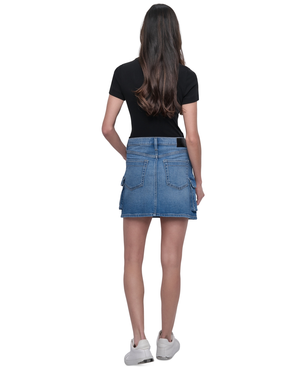 DKNY JEANS WOMEN'S DENIM CARGO MINI SKIRT 