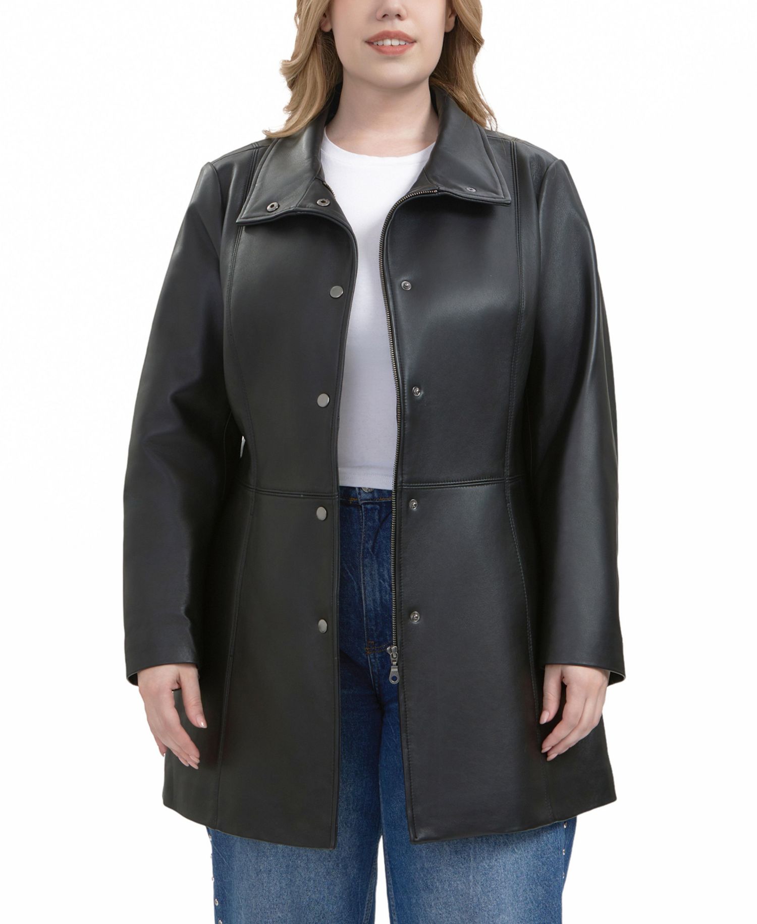Plus Size Rosie Leather Coat