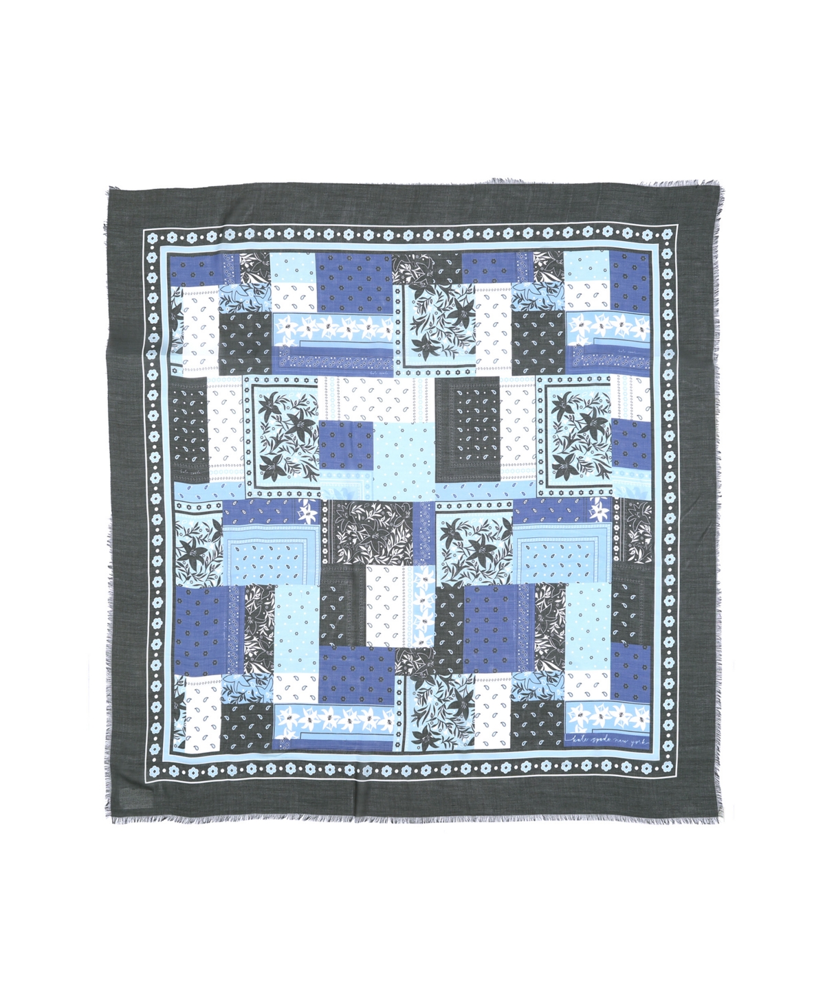 Kate Spade Women's Bandana Patchwork Modal Square Scarf