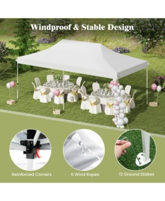 10 x 20 FT Pop-up Canopy Tent with Carrying Bag-White
