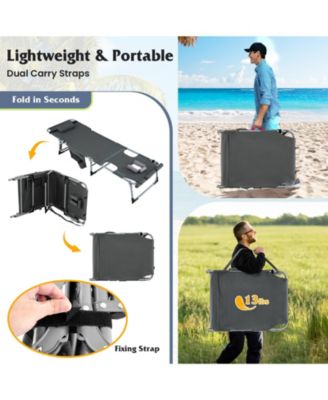 5-position Outdoor Folding Chaise Lounge Chair