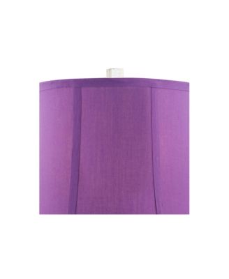 Bijoux Modern Chic Bohemian Table Lamps 25.5" High Set of 2 Brushed Nickel Multi Colored Stacked Acrylic Gem Purple Drum Shade for Kids Girls Room Bedroom Bedside House Home - 360 Lighting