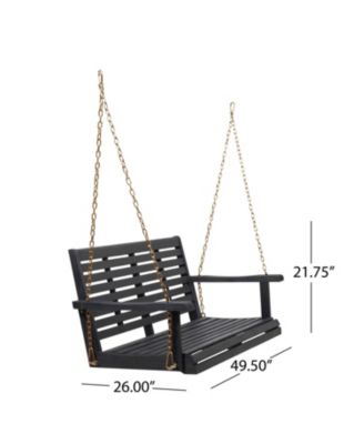 Patio  Porch Swing with Slat Design, 2-Seater Hanging Bench with 8 FT Chains