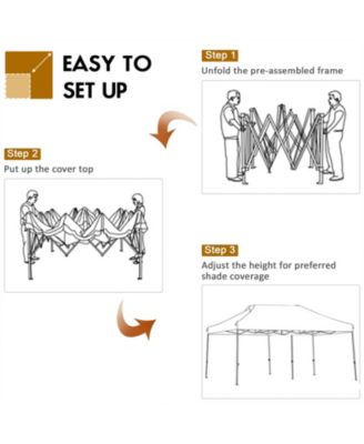 10 x 20 Feet Adjustable Folding Heavy Duty Sun Shelter with Carrying Bag-White