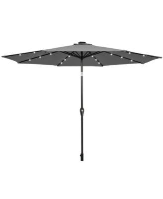 10 Feet Outdoor Patio Umbrella with Bright Solar LED Lights-Gray