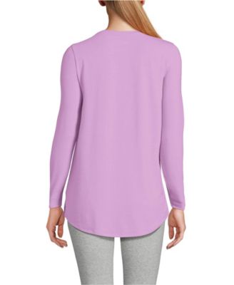 Women's Long Sleeve Power Performance Scoop Neck Curved Hem Tunic Tee